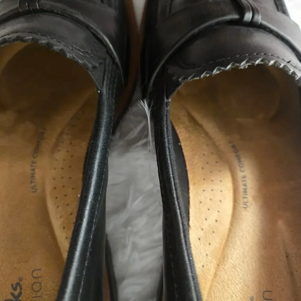Women's Clarks Leather Westlynn Bella Loafers Black W7.5 - Picture 9 of 13